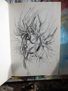 circle of thorns sketch from life